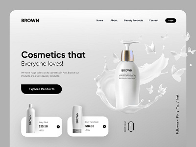 Cosmetic Landing Page UX-UI Design design homepage illustration interface landing page ui uidesign web webdesign website