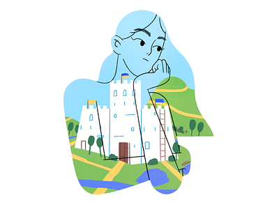 From 🇺🇦 with 💛 animation castle character design explainer flat girl graphic illustration landscape nature people ukraine vector woman