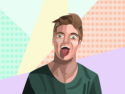 Crazy man art beautiful man character crazy digital flat illustration illustration man person vector