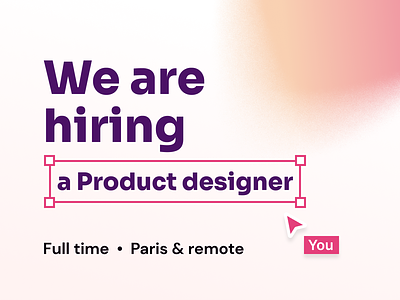 Join our team as our new Product Designer! app design designer digital hiring job product product design startup studio team ui user research user testing ux