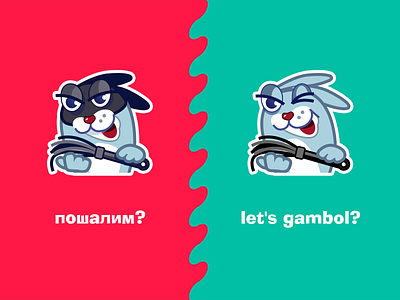 Crazy rabbit art card game cg character icon illustration product design rabbit sticker sticker pack stickers vector web design