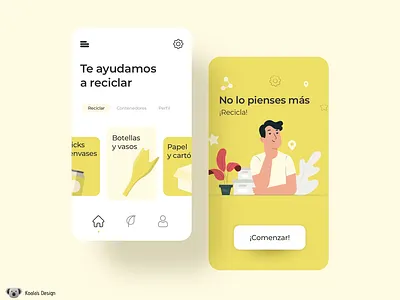 Reciclaje APP android app art clean design illustration illustrator ui ux vector
