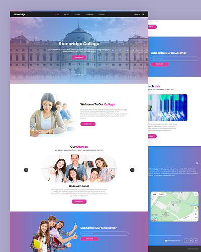 Stoneridge college design e learning online education psd school study template university