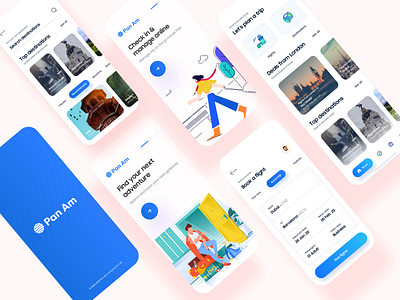 Flight Booking App Design 2d 3d app booking design destination flight flights gradient hotel illustration journey minimal mobile onboarding product design ticket booking travel typography vector