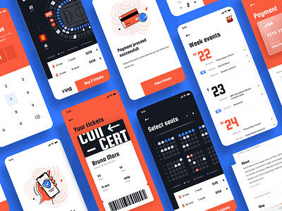 Event App app branding concert design event fun illustration mobile ticket typography ui uidesign ux