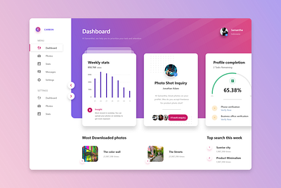 Dashboard for viewing Stats dashboad photography stats ui web