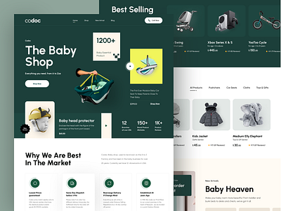 Codac Baby Shop. baby clothes baby online shop baby shop care color design e commerce landing page kids ecommerce store kidsshop minimal online shopping orix product sajon toy store trend typography website concept website landing page design