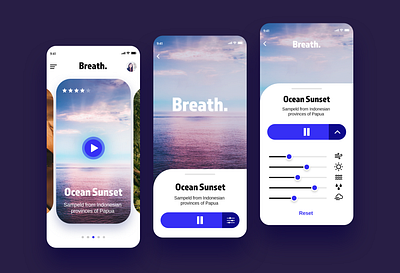 Breath application app app design application application design design mock up music app ui ui design user experience user experience design user interface user interface design userinterface ux ui ux ui design