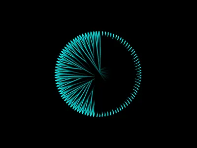 Clocked black blue circle icon logo
