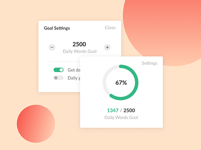 Shosho — UI Elements analytics daily goal dashboard editing editor gamification goal settings saas settings settings icon settings page settings ui strategy ui web app writing writing app