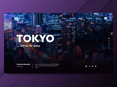 Tokyo Parallax Website Header after effects animation branding city culture design festival header holiday japan landing page landscape motion graphics tokyo trip ui ux vacation web design website