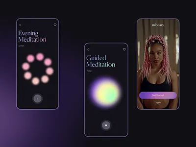 Mindfulness App Design animation app design application branding design graphic design health interface interface animation mindfulness mobile mobile app motion graphics relaxation ui user experience user interface design ux web design yoga