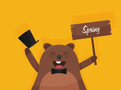 Groundhog day animal flat groundhog holiday illustration vector