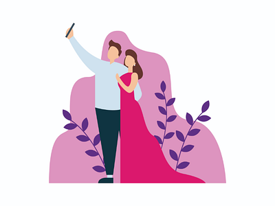 Wedding Flat Design art colorfull design flat graphic illustration pre wedding romantic simple vector wedding