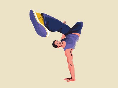 B-boy adobe photoshop breaker breaking character illustration fitness fitness illustration illustration illustration artists illustrator quick illustration street dance stylized texture vector