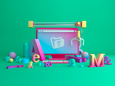 Pick your fonts! 3d c4d cinema4d design font fontface fonts gradient illustration octane typo typogaphy