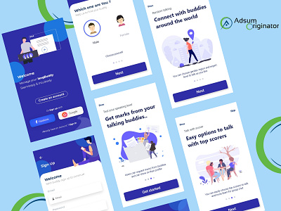 login and Onboarding screen concept adsum adsum originator adsumoriginator app app concept app interface app ui application application ui application ux ui login onboarding ui originator ui concept