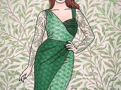 Poison Ivy candy doll club fashion illustration fashion illustrator green dress pinup poison ivy rockabilly tattoos