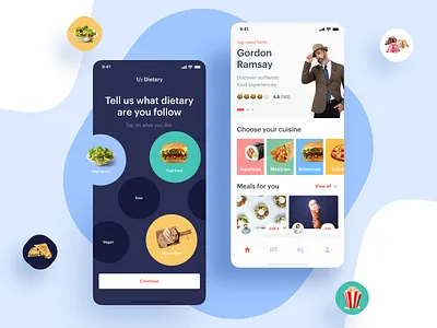 Local Food Experiences App app blue delivery app design food app icons interaction invite ios mobile mobile app mobile ui photos product restaurant app screen typography ui ux