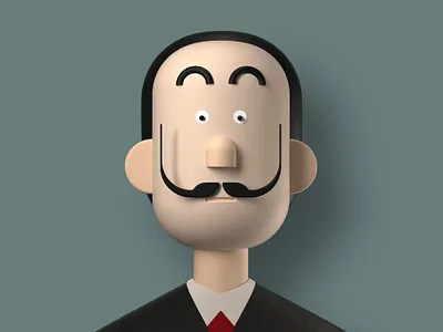 Dalí 3d character 3d illustration 3dart design illustration shape