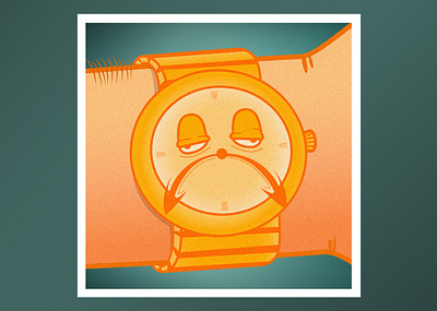 Tired of Waiting adobe illustrator bored boredom cartoon character cartoon illustration fed up gold watch knackered limbo lost retro cartoon sad face sleepy tired toon waiting waiting room watch watches watchface