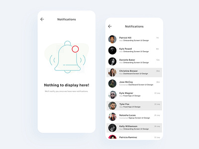 Notifications UI 049 adobexd app concept dailychallenge dailyui dailyuichallenge design illustraion interaction design interface light mobile notifications simple ui uidesign ux