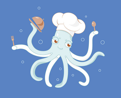 Little cook flat illustration vector