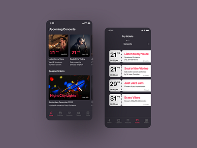 Philarmony Tickets | Mobile App app application culture music orchestra philarmony ticket ticket booking ticketing tickets ui ux