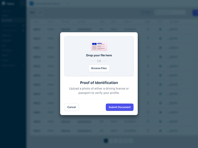 Document Uploader b2b button clean design document drag driving license drop icon illustration modal overlay saas ui upload uploader ux web web app