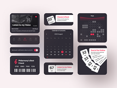 Philarmony Tickets Mobile App | UI Kit app application culture music orchestra philarmony ticket ticket booking ticketing tickets ui ux