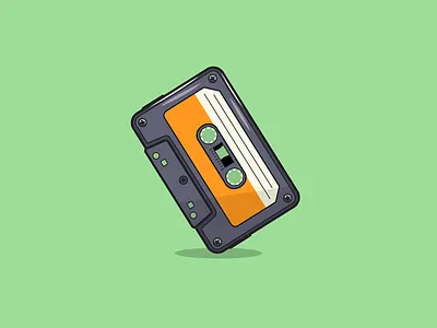 Casette Tape 2d 2d art 90s illustration line art music old school retro tech vector