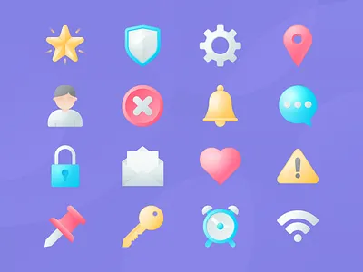 Miscellaneous Icons app colorful gradient icon iconography illustration miscellaneous mobile rounded vector