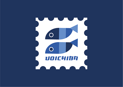 Uoichiba blue branding fish fish logo flat icon illustration japan japanese art minimalism