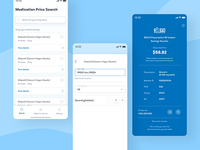 RXGO mobile app coupon coupon code coupons dailyui details page drugs medication mobile app mobile app design pharmaceutical pharmacy pharmacy app price search