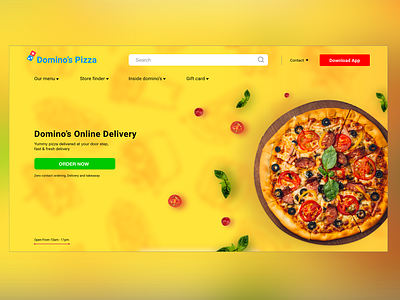 web landing page of domino's redesign design flat uidesign web web design webdesign