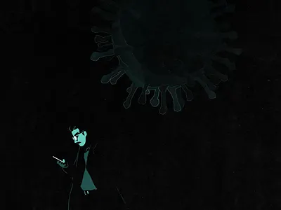 VIRUS PARANOIA editorial art illustration poster