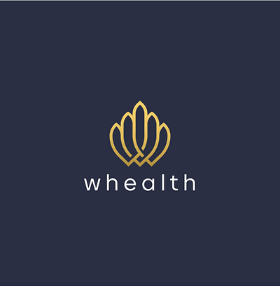 whealth crown flower flower logo food health mindset monogram pilars