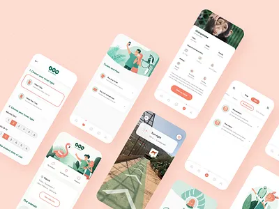 ZOO App - UX UI animals animation app button character design icon illustration landing logo menu mobile motion typography ui ux web