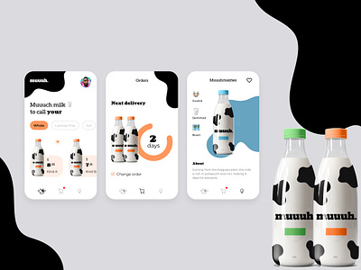 Muuuh: Milk delivery app app design ui