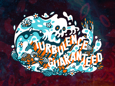 Turbulence guaranteed branding design heytvm illustration skull tee trevor van meter turbulence guaranteed turbulence guaranteed tvm vector waves wavey