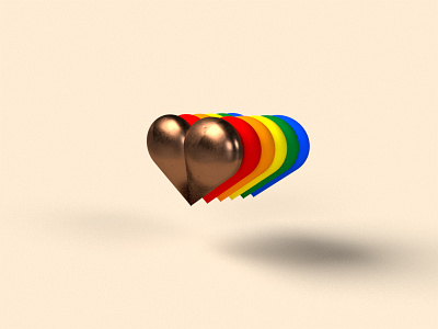 Love for all 3d adobedimension heart hearts illustration india lgbtq lives love pride pride 2020 pridemonth rainbow