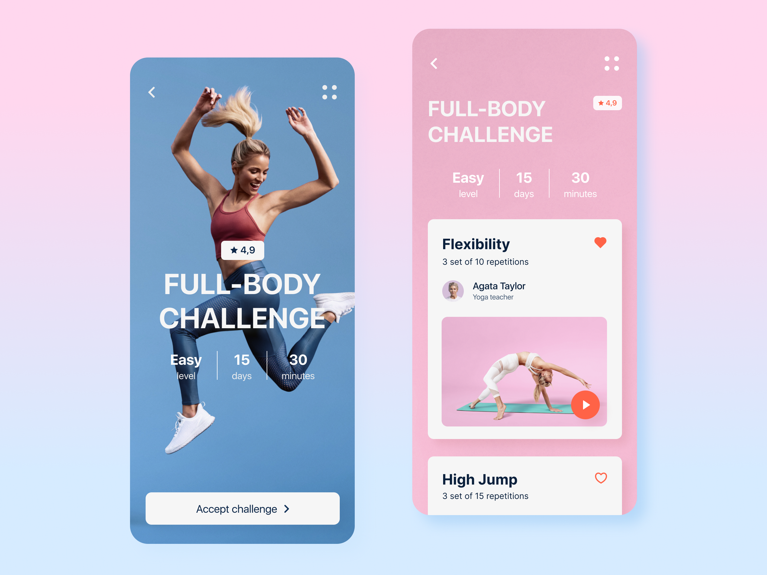 Example of Fitness mobile app