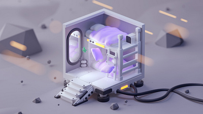 Room on the Moon cinema 4d design fantasy game design illustration isometric isometric room low poly lowpoly