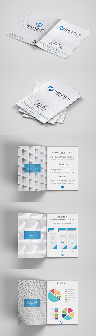 Page from Bi-Fold Brochure abstract abstract design bi fold bifold blue brand branding brochure design flat icon logo minimal