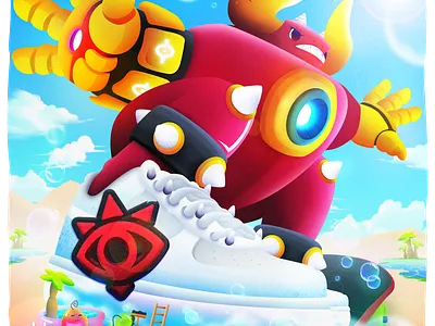 Skateboard Devil animation beach desert devil digitalart ironman mobile game pokemon red taurus tron