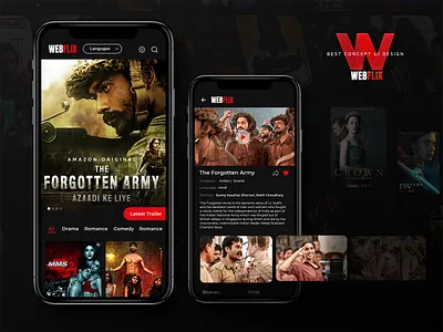 Web Series UI Concept adobe illustrator adobe photoshop adobe xd figma