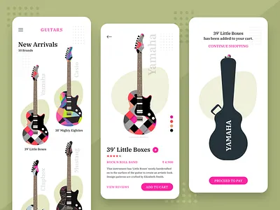 Guitar - Shopping Page app design guitar mobile app mobile app design mobile design music music app shopping shopping app uidesign ux