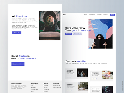 Durg University design images landingpage ui