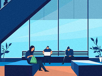 Waiting hall illustration