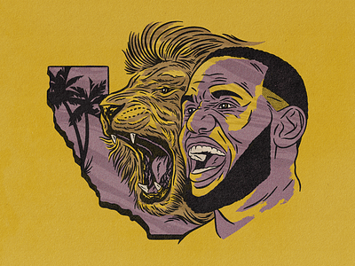 The King of Cali halftone illustration lebron nba nba playoffs retro texture true grit texture supply vintage